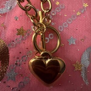 Gold stainless steel Heart Pendant Necklace